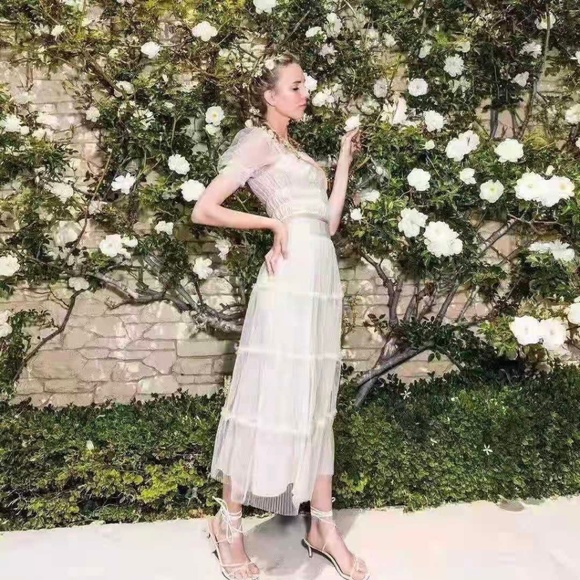 Alice+Olivia Ashlyn shirred crop top Sz M - Picture 1 of 12